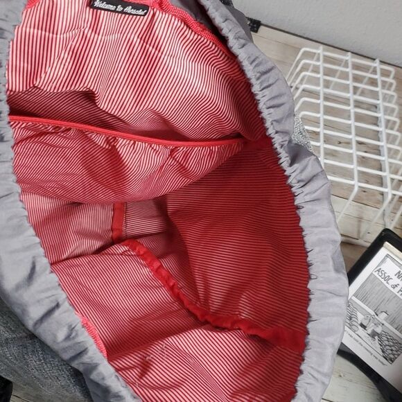 Herschel Supply Company | Iona Backpack Raven Crosshatch Grey & Black Red Inside - Picture 10 of 15